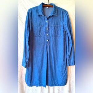 Old Navy long sleeve denim knee length dress, Large